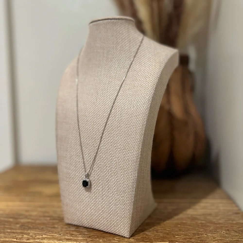 925 Sterling Silver Black Onyx Pendant Necklace